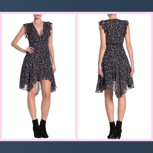 ALLSAINTS- CARIS FLORAL DRAPED DRESS (NWT) - Picture 3 of 16